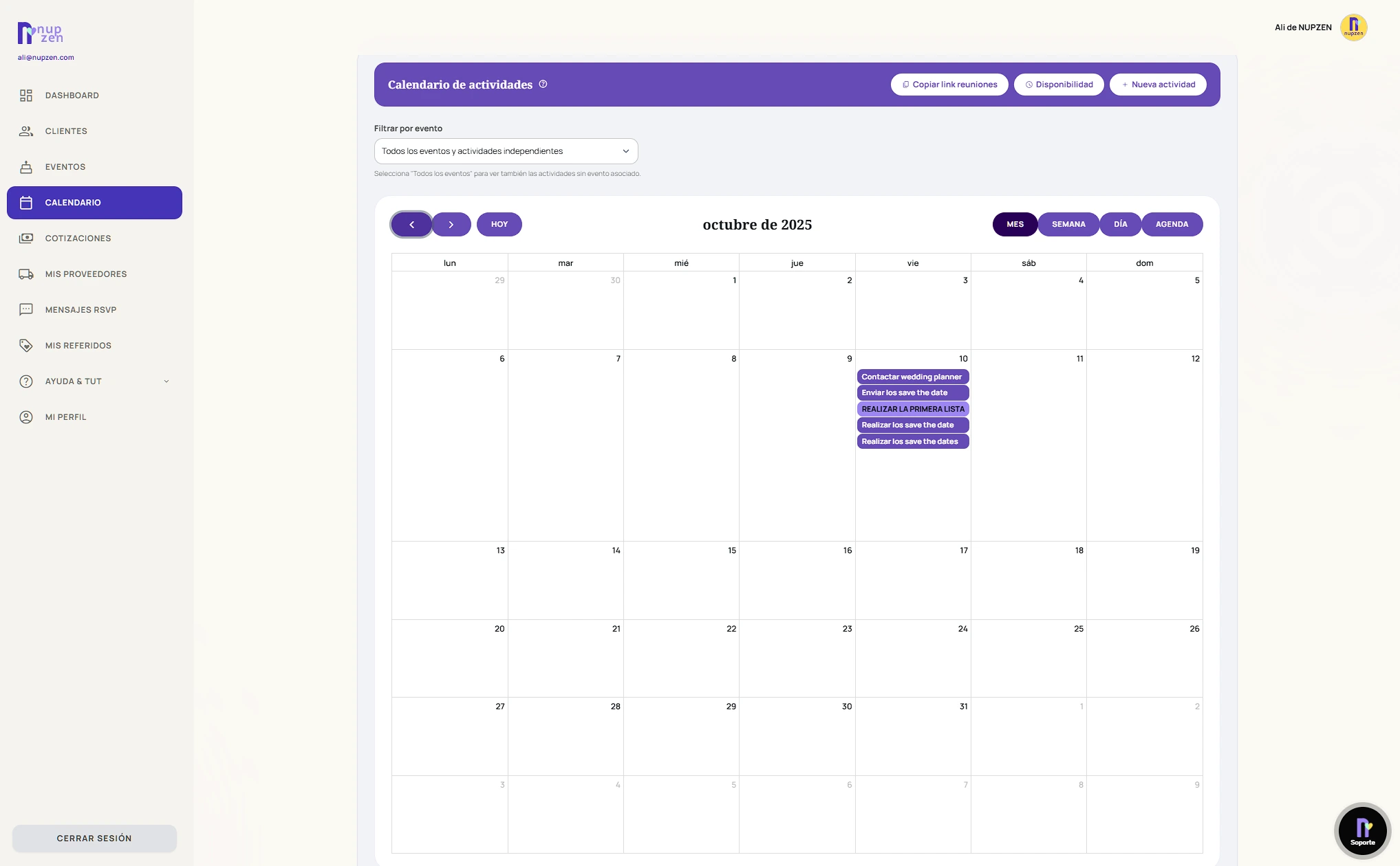 Sincronización con Google Calendar y Drive en Nupzen
